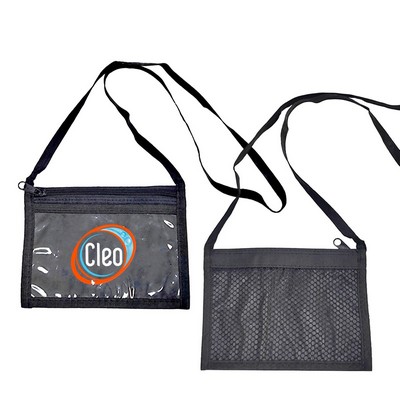 7"x 5.1" Neck wallet with Clear window and Zipper Pocket